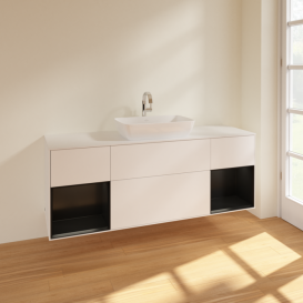 Тумба под раковину Villeroy & Boch Finion 160х50,1 см с подсветкой МДФ белый матовый лак/стекло белое матовое F861PDMT