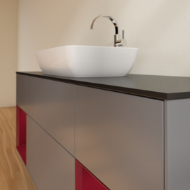 Тумба под раковину Villeroy & Boch Finion 160х50,1 см с подсветкой МДФ антрацит матовый лак/стекло черное матовое F862HBGK