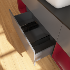 Тумба под раковину Villeroy & Boch Finion 160х50,1 см с подсветкой МДФ антрацит матовый лак/стекло черное матовое F862HBGK