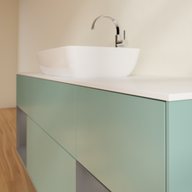 Тумба под раковину Villeroy & Boch Finion 160х50,1 см с подсветкой МДФ оливковый матовый лак/стекло белое матовое F861GKGM