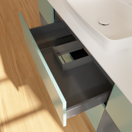 Тумба под раковину Villeroy & Boch Finion 160х50,1 см с подсветкой МДФ оливковый матовый лак/стекло белое матовое F861GKGM