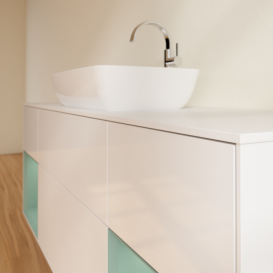 Тумба под раковину Villeroy & Boch Finion 160х50,1 см с подсветкой МДФ глянцевый белый лак/стекло белое матовое F861GMGF