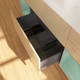 Тумба под раковину Villeroy & Boch Finion 160х50,1 см с подсветкой МДФ шпон дуба/стекло белое матовое F861GMPC