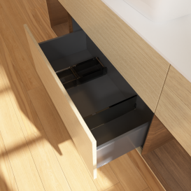 Тумба под раковину Villeroy & Boch Finion 160х50,1 см с подсветкой МДФ шпон дуба/стекло белое матовое F861GNPC