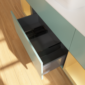 Тумба под раковину Villeroy & Boch Finion 160х50,1 см с подсветкой МДФ оливковый матовый лак/стекло белое матовое F861HFGM