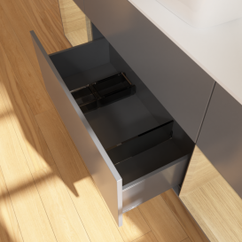 Тумба под раковину Villeroy & Boch Finion 160х50,1 см с подсветкой МДФ антрацит матовый лак/стекло белое матовое F861PCGK