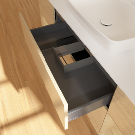 Тумба под раковину Villeroy & Boch Finion 160х50,1 см с подсветкой МДФ шпон дуба/стекло белое матовое F861PCPC