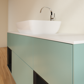 Тумба под раковину Villeroy & Boch Finion 160х50,1 см с подсветкой МДФ оливковый матовый лак/стекло белое матовое F861PDGM