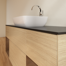 Тумба под раковину Villeroy & Boch Finion 160х50,1 см МДФ шпон дуба/стекло черное матовое F862GNPC