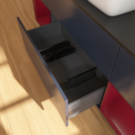 Тумба под раковину Villeroy & Boch Finion 160х50,1 см МДФ темно-синий матовый лак/стекло черное матовое F862HBHG