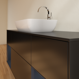 Тумба под раковину Villeroy & Boch Finion 160х50,1 см МДФ черный матовый лак/стекло черное матовое F862HGPD