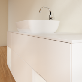 Тумба под раковину Villeroy & Boch Finion 160х50,1 см с подсветкой МДФ белый матовый лак/стекло белое матовое G861GFMT