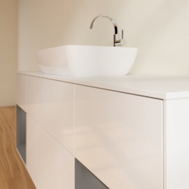 Тумба под раковину Villeroy & Boch Finion 160х50,1 см с подсветкой МДФ глянцевый белый лак/стекло белое матовое G861GKGF