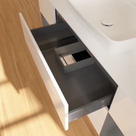 Тумба под раковину Villeroy & Boch Finion 160х50,1 см с подсветкой МДФ глянцевый белый лак/стекло белое матовое G861GKGF