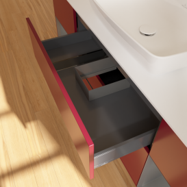 Тумба под раковину Villeroy & Boch Finion 160х50,1 см с подсветкой МДФ пион матовый лак/стекло белое матовое G861GKHB