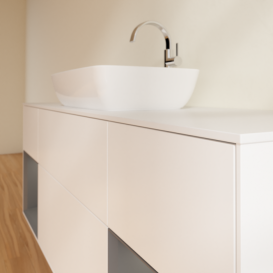 Тумба под раковину Villeroy & Boch Finion 160х50,1 см с подсветкой МДФ белый матовый лак/стекло белое матовое G861GKMT