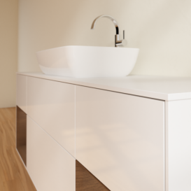 Тумба под раковину Villeroy & Boch Finion 160х50,1 см с подсветкой МДФ глянцевый белый лак/стекло белое матовое G861GNGF