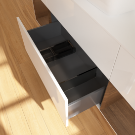 Тумба под раковину Villeroy & Boch Finion 160х50,1 см с подсветкой МДФ глянцевый белый лак/стекло белое матовое G861GNGF