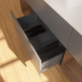 Тумба под раковину Villeroy & Boch Finion 160х50,1 см с подсветкой МДФ антрацит матовый лак/стекло белое матовое G861GNGK