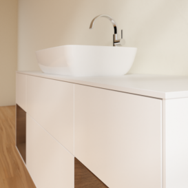 Тумба под раковину Villeroy & Boch Finion 160х50,1 см с подсветкой МДФ белый матовый лак/стекло белое матовое G861GNMT