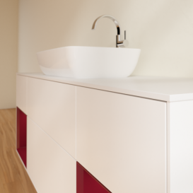 Тумба под раковину Villeroy & Boch Finion 160х50,1 см с подсветкой МДФ белый матовый лак/стекло белое матовое G861HBMT