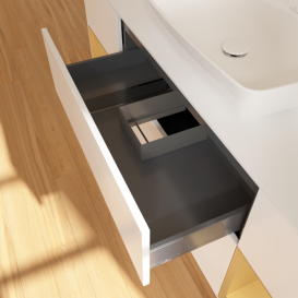 Тумба под раковину Villeroy & Boch Finion 160х50,1 см с подсветкой МДФ белый матовый лак/стекло белое матовое G861HFMT