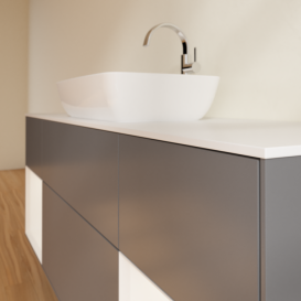 Тумба под раковину Villeroy & Boch Finion 160х50,1 см с подсветкой МДФ антрацит матовый лак/стекло белое матовое G861MTGK