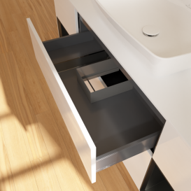 Тумба под раковину Villeroy & Boch Finion 160х50,1 см с подсветкой МДФ глянцевый белый лак/стекло белое матовое G861PDGF