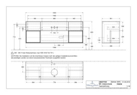 Тумба под раковину Villeroy & Boch Finion 160х50,1 см с подсветкой МДФ антрацит матовый лак/стекло черное матовое G862GFGK