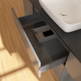 Тумба под раковину Villeroy & Boch Finion 160х50,1 см с подсветкой МДФ антрацит матовый лак/стекло черное матовое G862GKGK