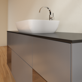 Тумба под раковину Villeroy & Boch Finion 160х50,1 см с подсветкой МДФ антрацит матовый лак/стекло черное матовое G862GNGK