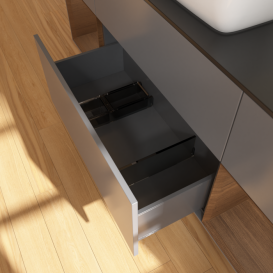 Тумба под раковину Villeroy & Boch Finion 160х50,1 см с подсветкой МДФ антрацит матовый лак/стекло черное матовое G862GNGK