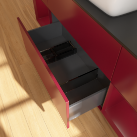 Тумба под раковину Villeroy & Boch Finion 160х50,1 см с подсветкой МДФ пион матовый лак/стекло черное матово G862HBHB