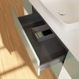 Тумба под раковину Villeroy & Boch Finion 160х50,1 см с подсветкой МДФ оливковый матовый лак/стекло белое матовое G861GFGM