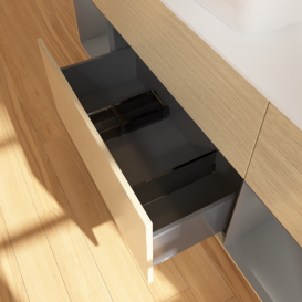 Тумба под раковину Villeroy & Boch Finion 160х50,1 см с подсветкой МДФ шпон дуба/стекло белое матовое G861GKPC