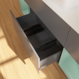 Тумба под раковину Villeroy & Boch Finion 160х50,1 см с подсветкой МДФ антрацит матовый лак/стекло белое матовое G861GMGK