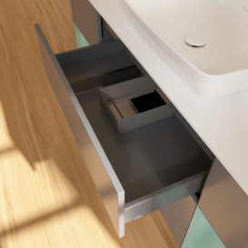 Тумба под раковину Villeroy & Boch Finion 160х50,1 см с подсветкой МДФ антрацит матовый лак/стекло белое матовое G861GMGK