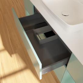 Тумба под раковину Villeroy & Boch Finion 160х50,1 см с подсветкой МДФ оливковый матовый лак/стекло белое матовое G861GMGM