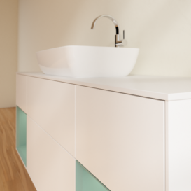 Тумба под раковину Villeroy & Boch Finion 160х50,1 см с подсветкой МДФ белый матовый лак/стекло белое матовое G861GMMT