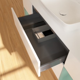 Тумба под раковину Villeroy & Boch Finion 160х50,1 см с подсветкой МДФ белый матовый лак/стекло белое матовое G861GMMT