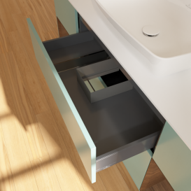 Тумба под раковину Villeroy & Boch Finion 160х50,1 см с подсветкой МДФ оливковый матовый лак/стекло белое матовое G861GNGM