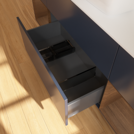 Тумба под раковину Villeroy & Boch Finion 160х50,1 см с подсветкой МДФ темно-синий матовый лак/стекло белое матовое G861GNHG