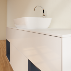 Тумба под раковину Villeroy & Boch Finion 160х50,1 см с подсветкой МДФ глянцевый белый лак/стекло белое матовое G861HGGF