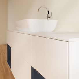 Тумба под раковину Villeroy & Boch Finion 160х50,1 см с подсветкой МДФ белый матовый лак/стекло белое матовое G861HGMT