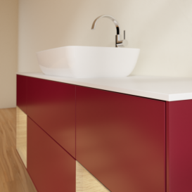 Тумба под раковину Villeroy & Boch Finion 160х50,1 см с подсветкой МДФ пион матовый лак/стекло белое матовое G861PCHB