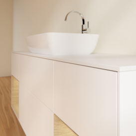 Тумба под раковину Villeroy & Boch Finion 160х50,1 см с подсветкой МДФ белый матовый лак/стекло белое матовое G861PCMT