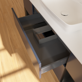 Тумба под раковину Villeroy & Boch Finion 160х50,1 см с подсветкой МДФ темно-синий матовый лак/стекло белое матовое G861PDHG