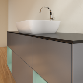 Тумба под раковину Villeroy & Boch Finion 160х50,1 см с подсветкой МДФ антрацит матовый лак/стекло черное матовое G862GMGK