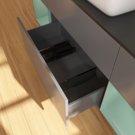 Тумба под раковину Villeroy & Boch Finion 160х50,1 см с подсветкой МДФ антрацит матовый лак/стекло черное матовое G862GMGK