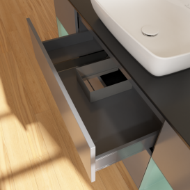 Тумба под раковину Villeroy & Boch Finion 160х50,1 см с подсветкой МДФ антрацит матовый лак/стекло черное матовое G862GMGK